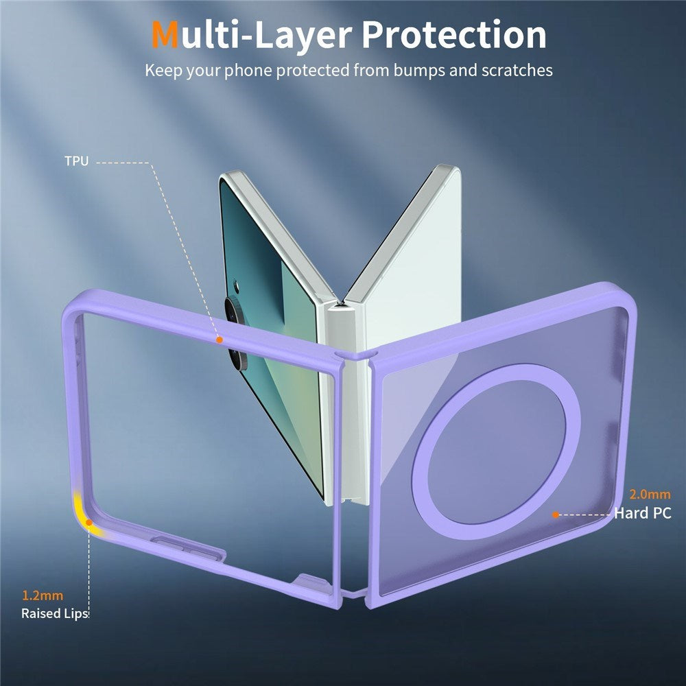 Samsung Galaxy Z Flip8 Mat Fleksibelt Plast Cover - MagSafe Kompatibel - Lilla
