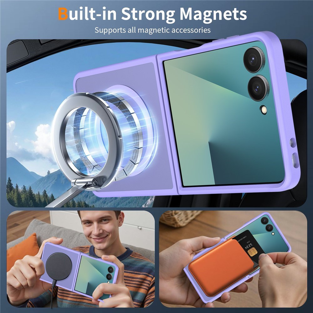 Samsung Galaxy Z Flip8 Mat Fleksibelt Plast Cover - MagSafe Kompatibel - Lilla