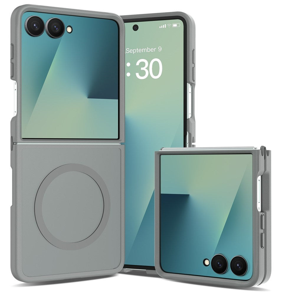 Samsung Galaxy Z Flip8 Mat Fleksibelt Plast Cover - MagSafe Kompatibel - Grå