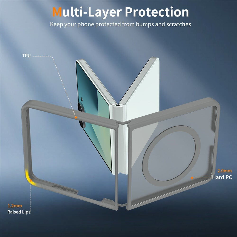 Samsung Galaxy Z Flip8 Mat Fleksibelt Plast Cover - MagSafe Kompatibel - Grå