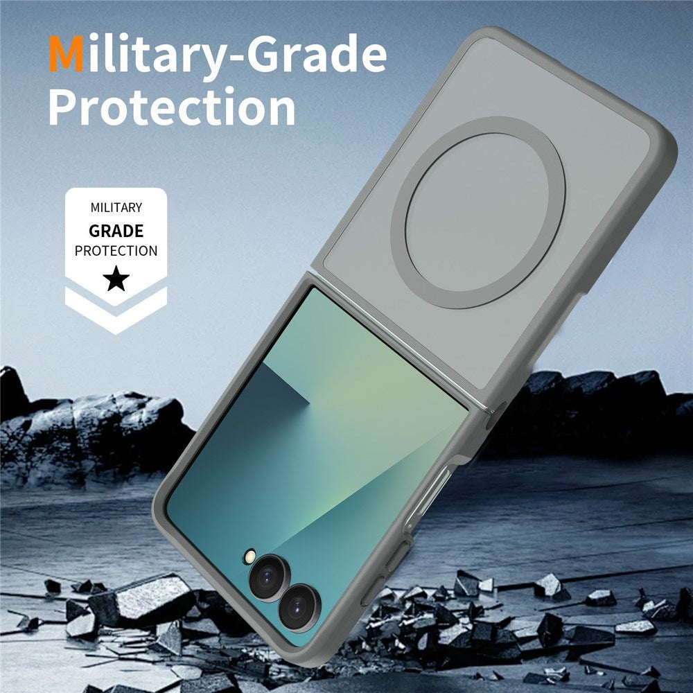 Samsung Galaxy Z Flip8 Mat Fleksibelt Plast Cover - MagSafe Kompatibel - Grå