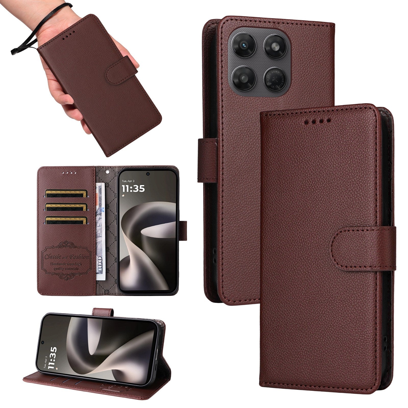 Motorola Moto G47 / G37 EIDERWOOD Flip Cover (RFID Blokering) - Brun