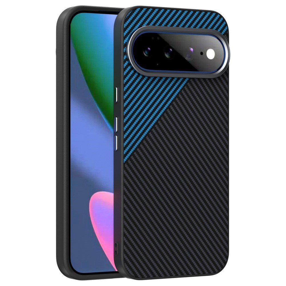 Google Pixel 11 Pro XL ABEEL Hybrid Cover m. Karbonfibretekstur - Sort / Blå