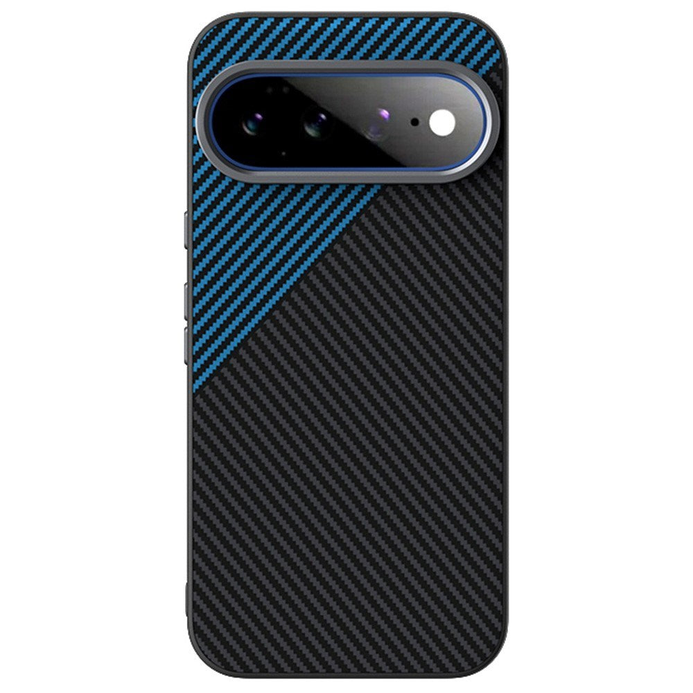 Google Pixel 11 Pro XL ABEEL Hybrid Cover m. Karbonfibretekstur - Sort / Blå
