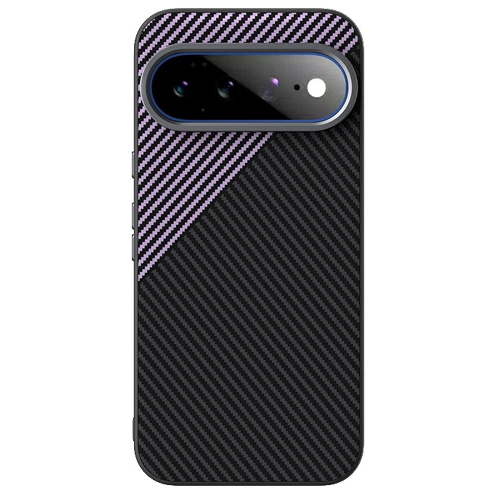 Google Pixel 11 Pro XL ABEEL Hybrid Cover m. Karbonfibretekstur - Sort / Lilla