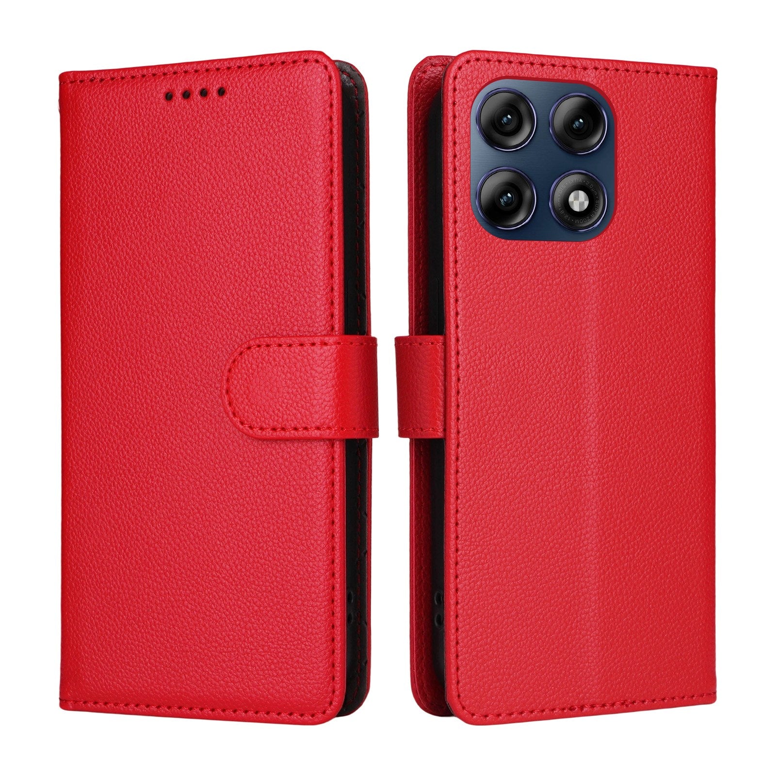 Motorola Edge 70 Pro EIDERWOOD Kunstlæder Flip Cover m. Strop - Rød