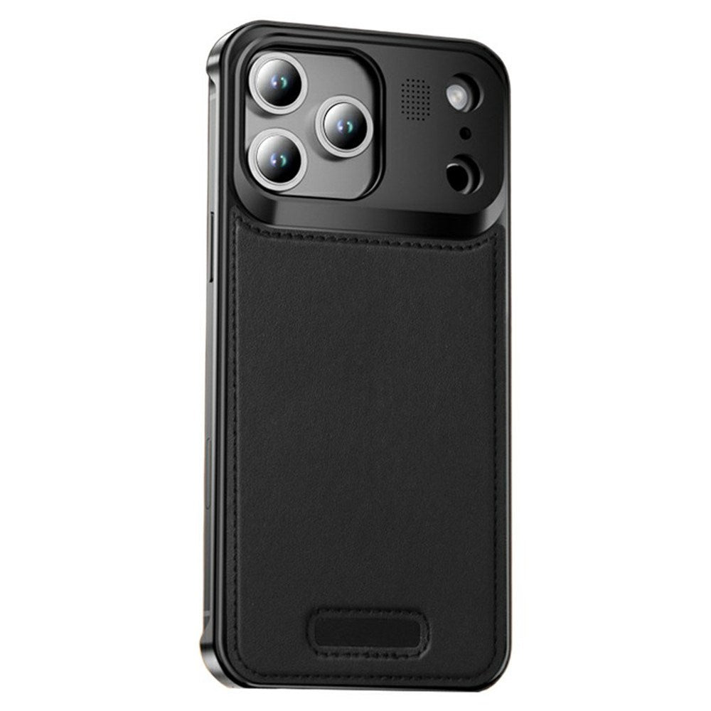 iPhone 17 Pro EIDERWOOD Stilrent Metal Cover m. Kunstlæder - Sort