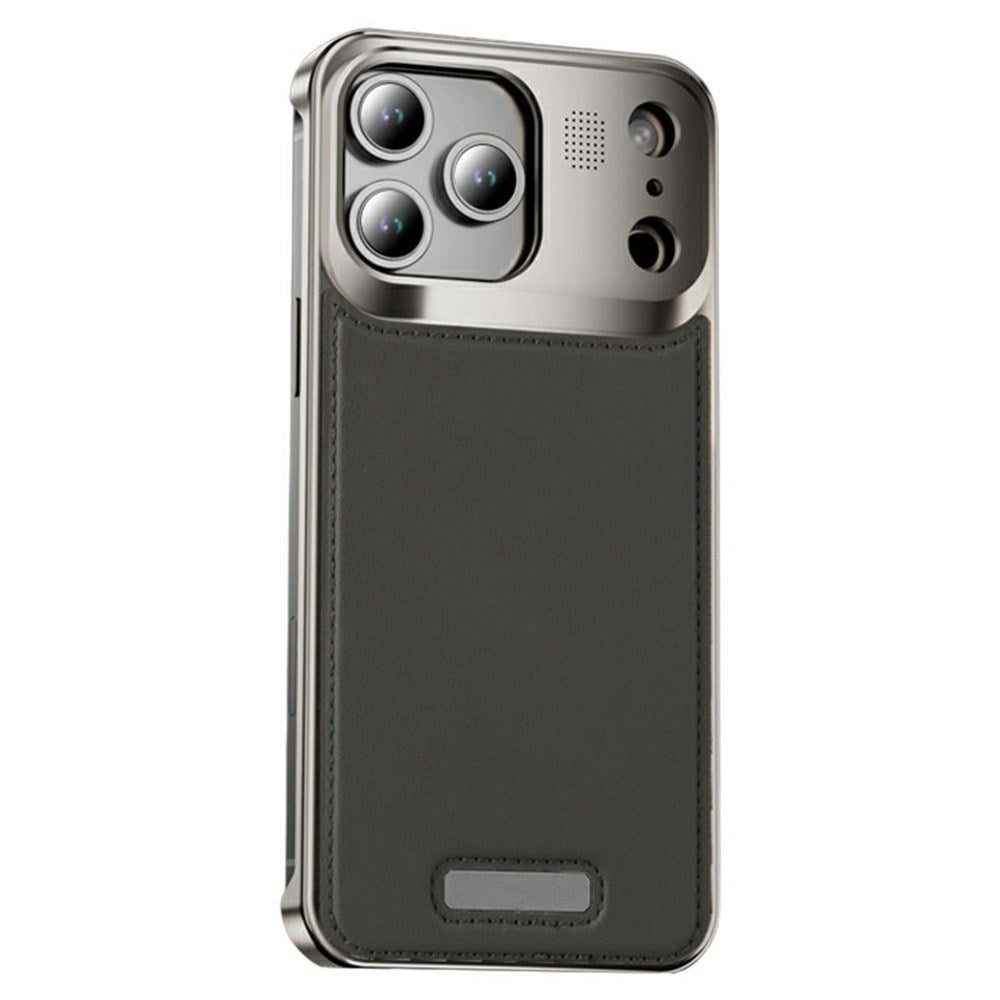 iPhone 17 Pro EIDERWOOD Stilrent Metal Cover m. Kunstlæder - Sølv / Grå