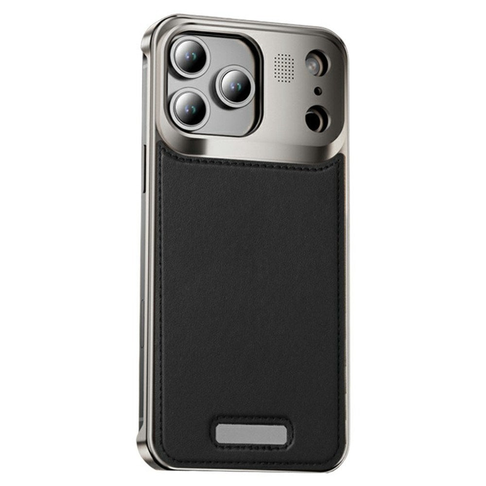 iPhone 17 Pro EIDERWOOD Stilrent Metal Cover m. Kunstlæder - Sølv / Sort