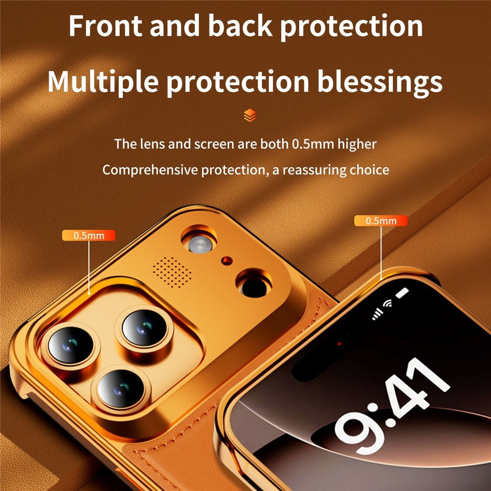 iPhone 17 Pro EIDERWOOD Stilrent Metal Cover m. Kunstlæder - Sølv / Sort