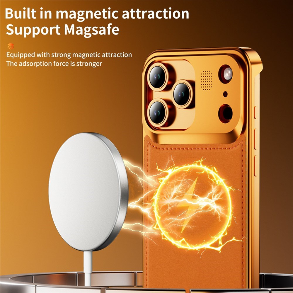 iPhone 17 Pro EIDERWOOD Stilrent Metal Cover m. Kunstlæder - Sølv / Sort