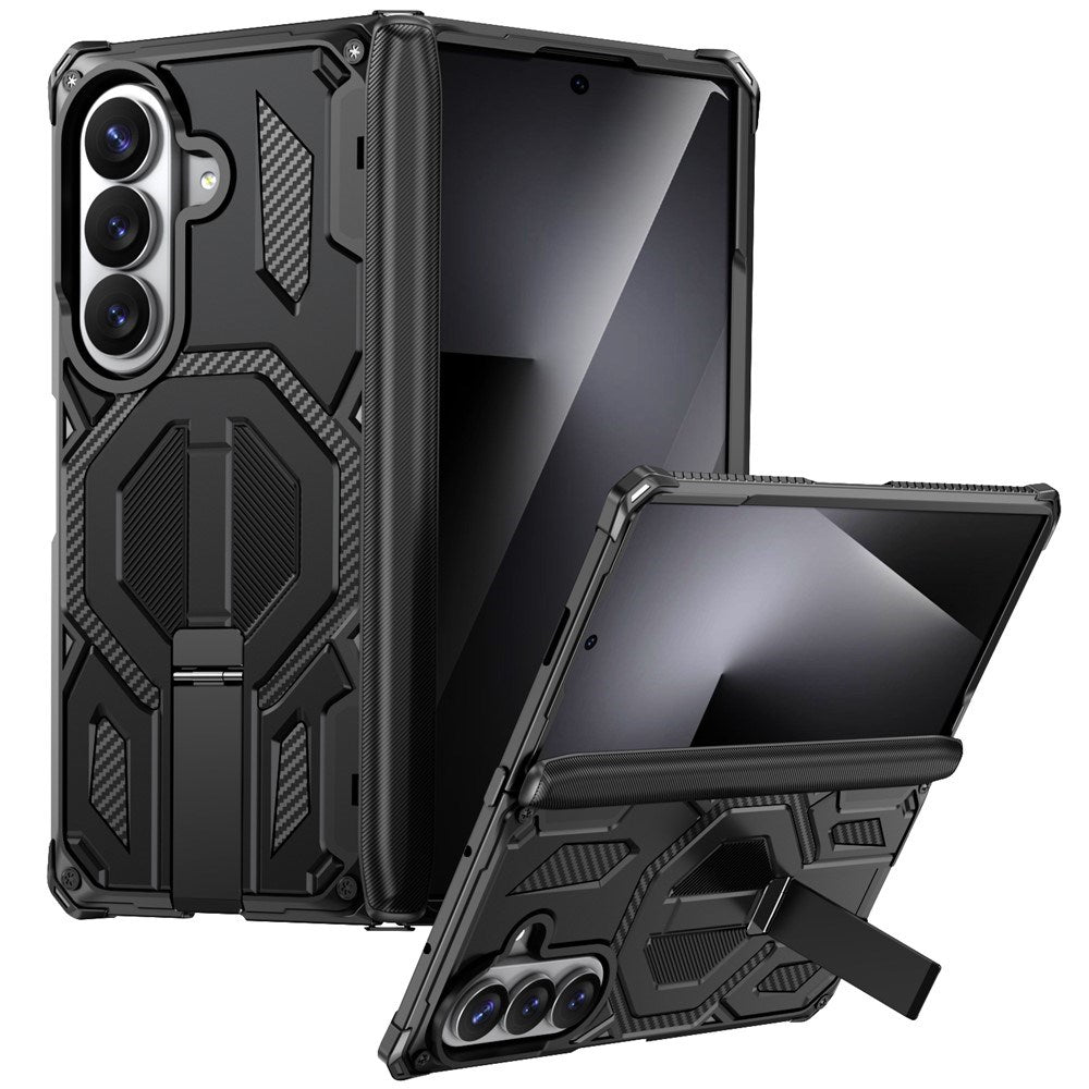 Samsung Galaxy Z Fold8 Ultra / Fold7 EIDERWOOD Håndværkercover m. Indbygget Kickstand - MagSafe Kompatibel - Sort