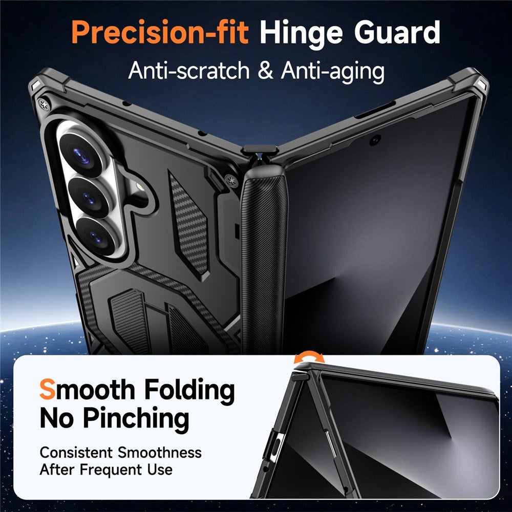 Samsung Galaxy Z Fold8 Ultra / Fold7 EIDERWOOD Håndværkercover m. Indbygget Kickstand - MagSafe Kompatibel - Sort