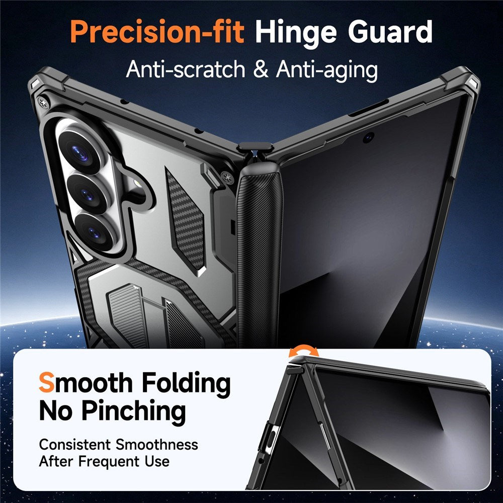 Samsung Galaxy Z Fold8 Ultra / Fold7 EIDERWOOD Håndværkercover m. Indbygget Kickstand - MagSafe Kompatibel - Sort / Grå