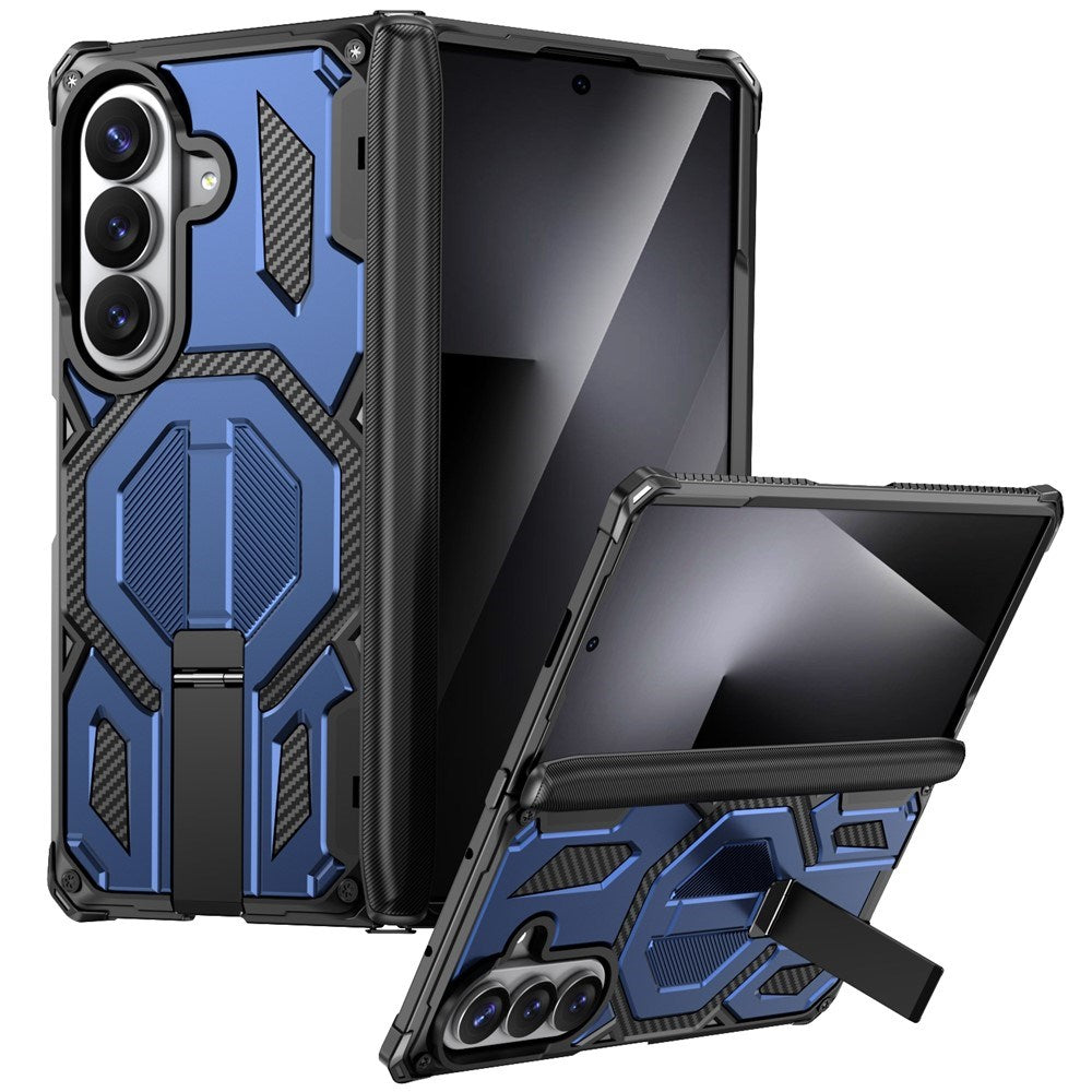 Samsung Galaxy Z Fold8 Ultra / Fold7 EIDERWOOD Håndværkercover m. Indbygget Kickstand - MagSafe Kompatibel - Sort / Blå