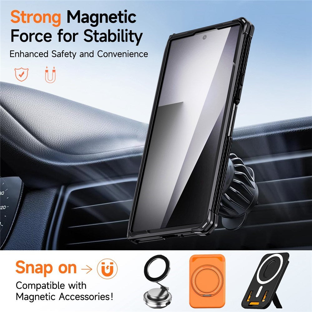 Samsung Galaxy Z Fold8 Ultra / Fold7 EIDERWOOD Håndværkercover m. Indbygget Kickstand - MagSafe Kompatibel - Sort / Blå