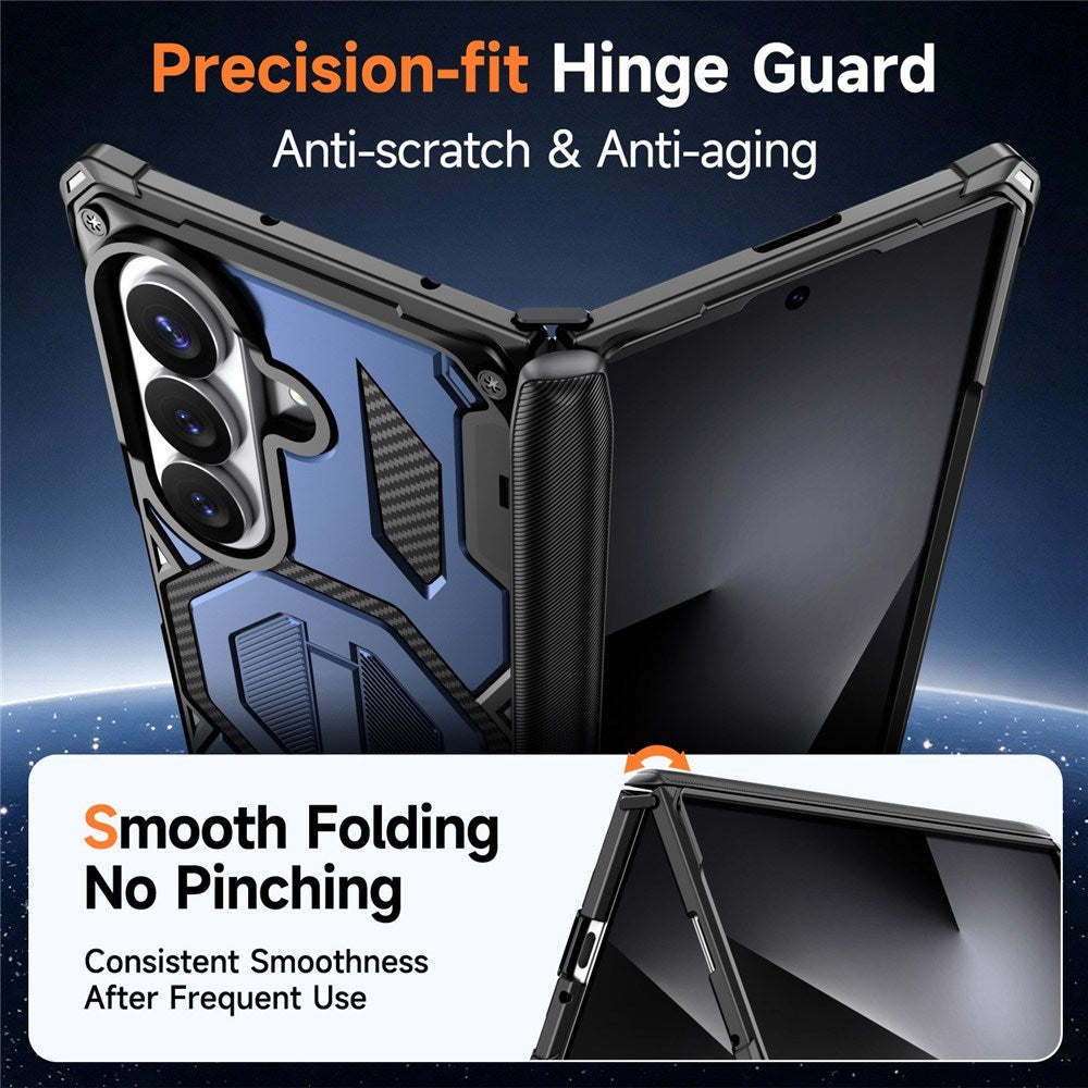 Samsung Galaxy Z Fold8 Ultra / Fold7 EIDERWOOD Håndværkercover m. Indbygget Kickstand - MagSafe Kompatibel - Sort / Blå