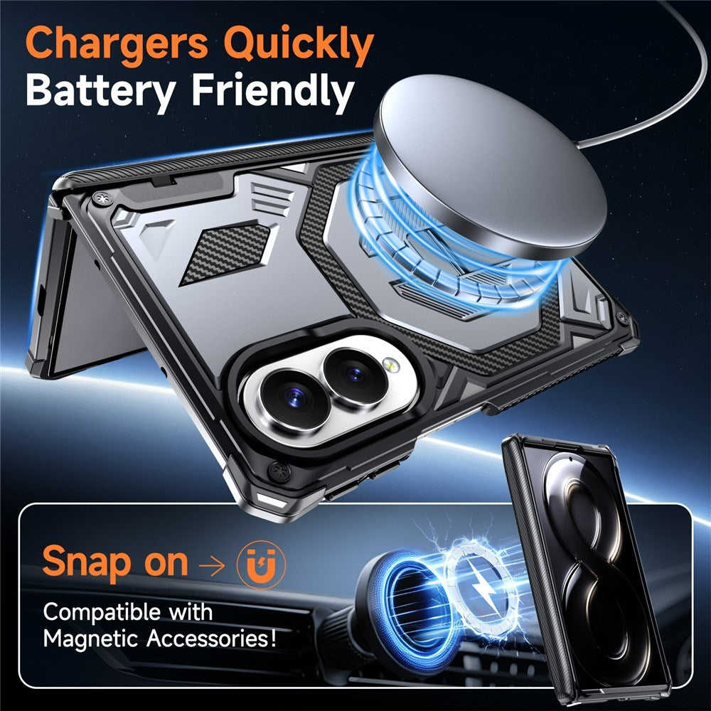 Samsung Galaxy Z Fold8 EIDERWOOD Håndværkercover m. Indbygget Kickstand - MagSafe Kompatibel - Sort / Grå