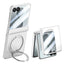 Samsung Galaxy Z Flip8 EIDERWOOD Cover - Indbygget Skærmbeskyttelse & Ståfunktion - Sølv
