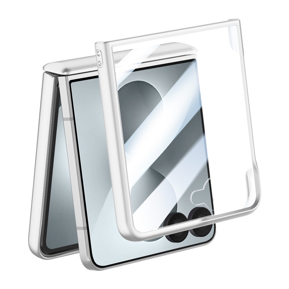 Samsung Galaxy Z Flip8 EIDERWOOD Cover - Indbygget Skærmbeskyttelse & Ståfunktion - Sølv