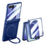 Samsung Galaxy Z Flip8 EIDERWOOD Cover - Indbygget Skærmbeskyttelse & Ståfunktion - Blå