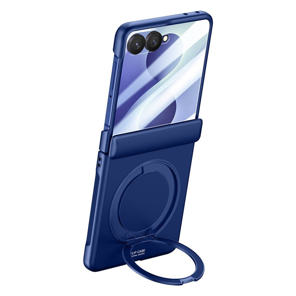 Samsung Galaxy Z Flip8 EIDERWOOD Cover - Indbygget Skærmbeskyttelse & Ståfunktion - Blå