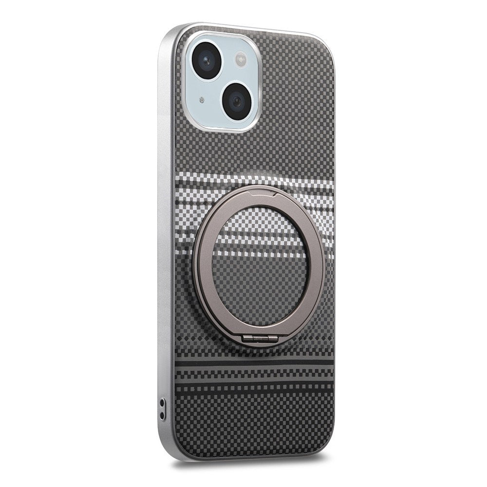 iPhone 14 / 13 EIDEROWOD Hybrid Plast Gradient Cover m. Roterende Kickstand - MagSafe Kompatibel - Sort