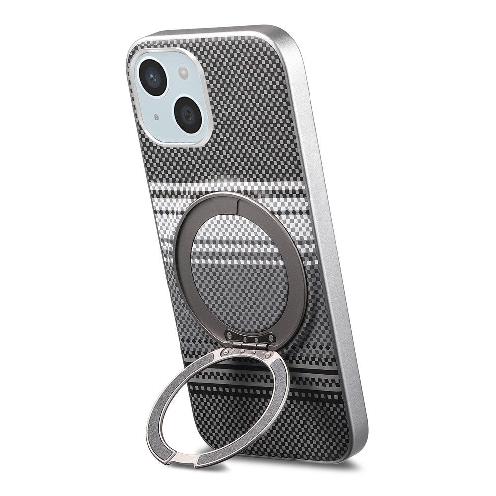 iPhone 14 / 13 EIDEROWOD Hybrid Plast Gradient Cover m. Roterende Kickstand - MagSafe Kompatibel - Sort
