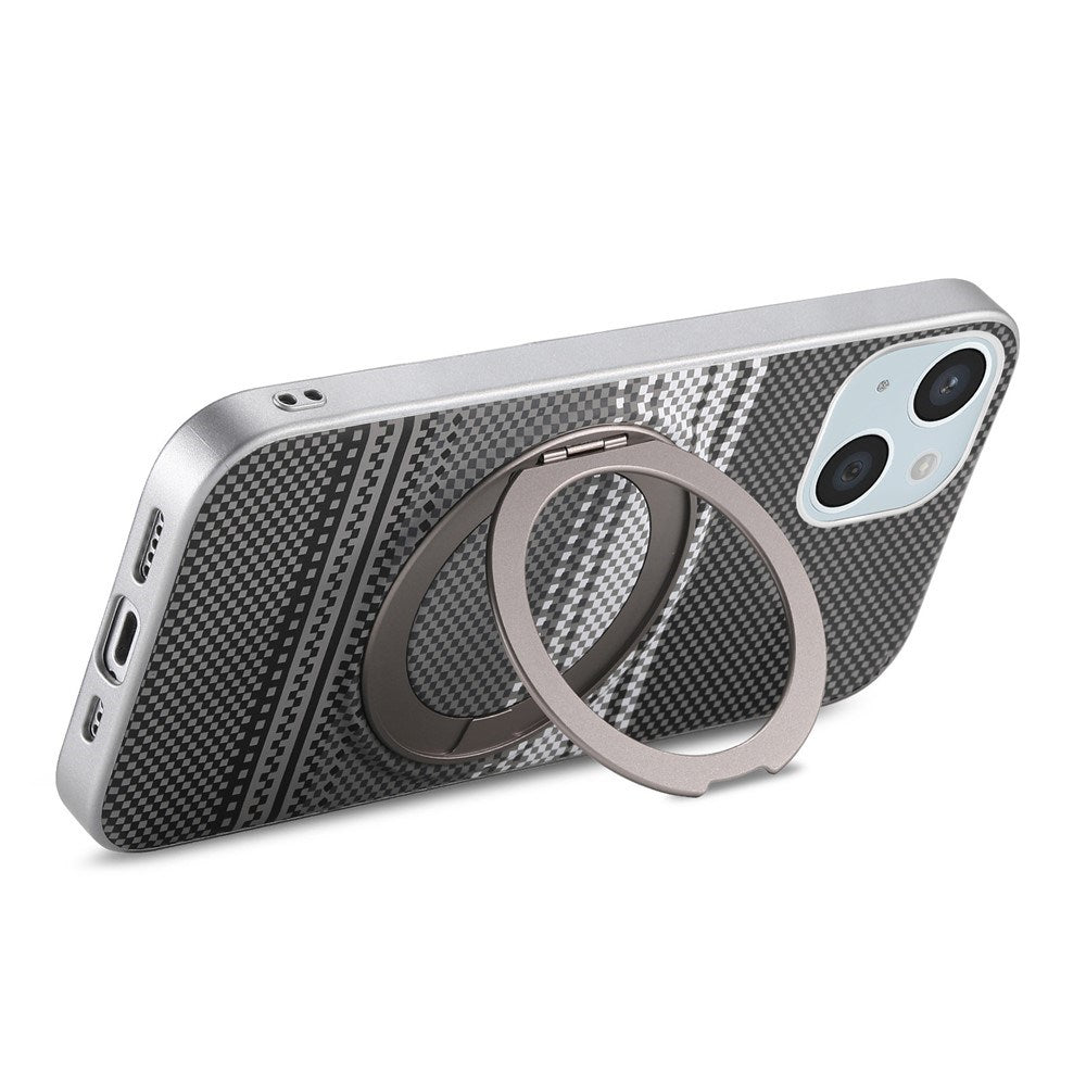 iPhone 14 / 13 EIDEROWOD Hybrid Plast Gradient Cover m. Roterende Kickstand - MagSafe Kompatibel - Sort