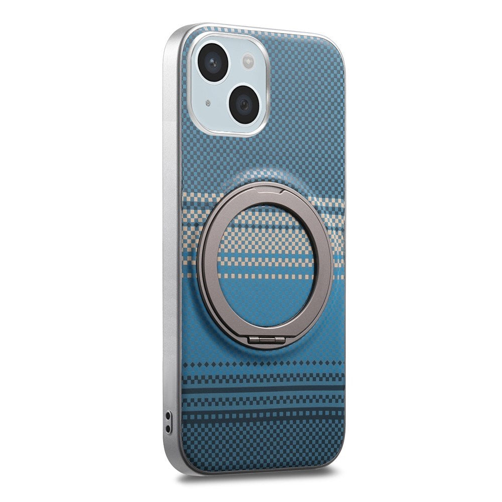 iPhone 14 / 13 EIDEROWOD Hybrid Plast Gradient Cover m. Roterende Kickstand - MagSafe Kompatibel - Blå