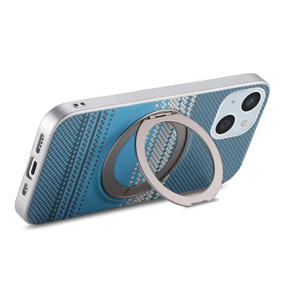 iPhone 14 / 13 EIDEROWOD Hybrid Plast Gradient Cover m. Roterende Kickstand - MagSafe Kompatibel - Blå