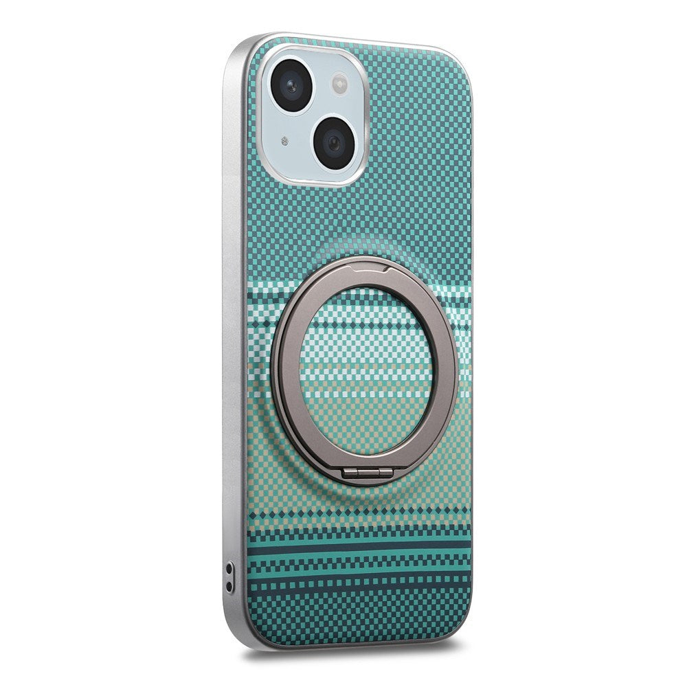iPhone 14 / 13 EIDEROWOD Hybrid Plast Gradient Cover m. Roterende Kickstand - MagSafe Kompatibel - Grøn