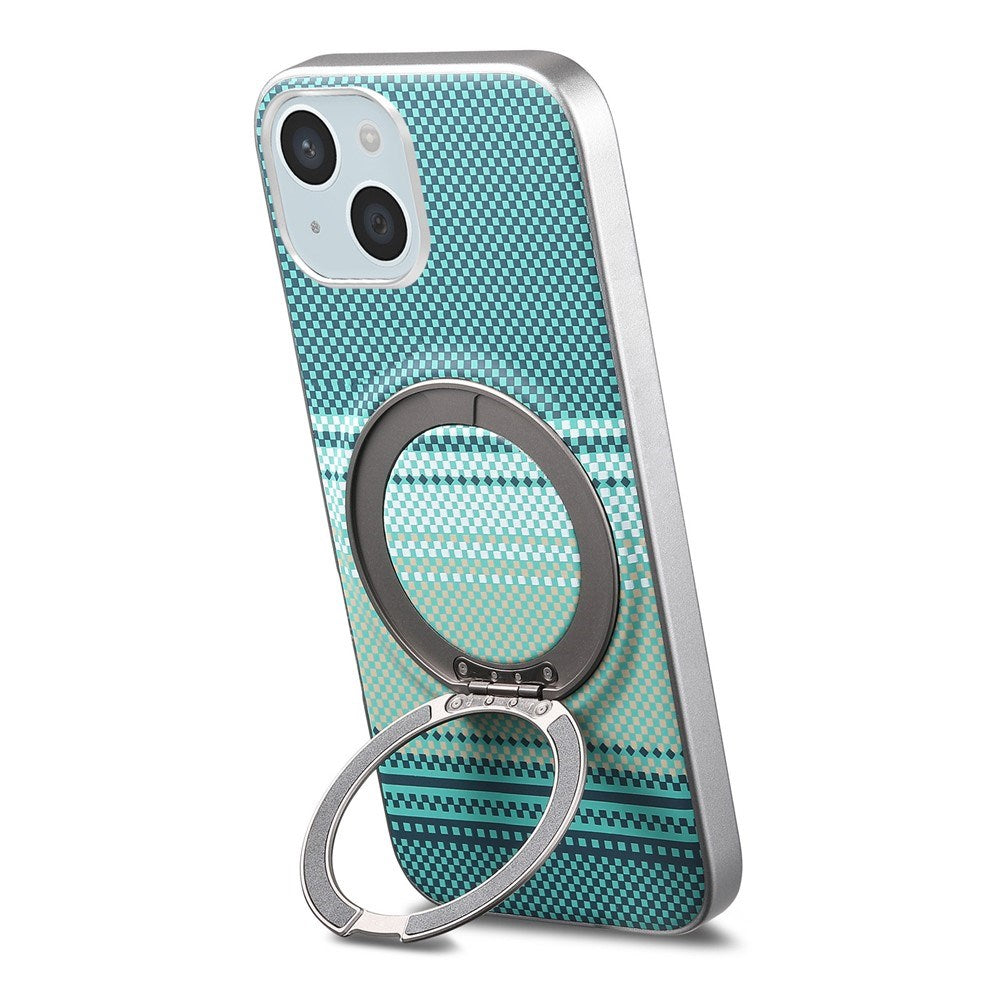 iPhone 14 / 13 EIDEROWOD Hybrid Plast Gradient Cover m. Roterende Kickstand - MagSafe Kompatibel - Grøn