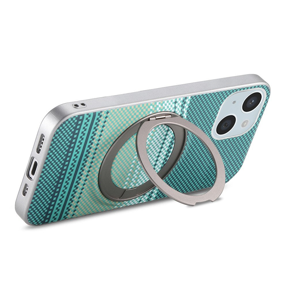 iPhone 14 / 13 EIDEROWOD Hybrid Plast Gradient Cover m. Roterende Kickstand - MagSafe Kompatibel - Grøn