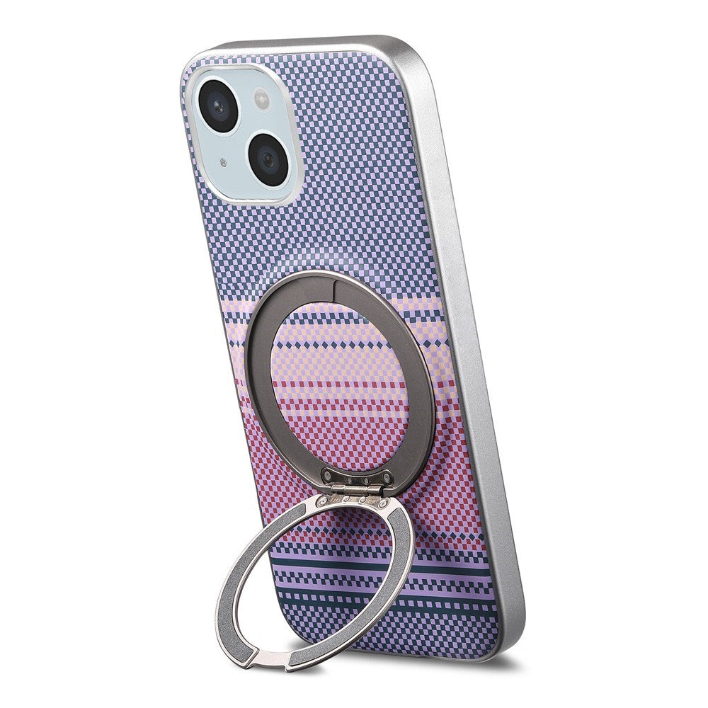 iPhone 14 / 13 EIDEROWOD Hybrid Plast Gradient Cover m. Roterende Kickstand - MagSafe Kompatibel - Lilla