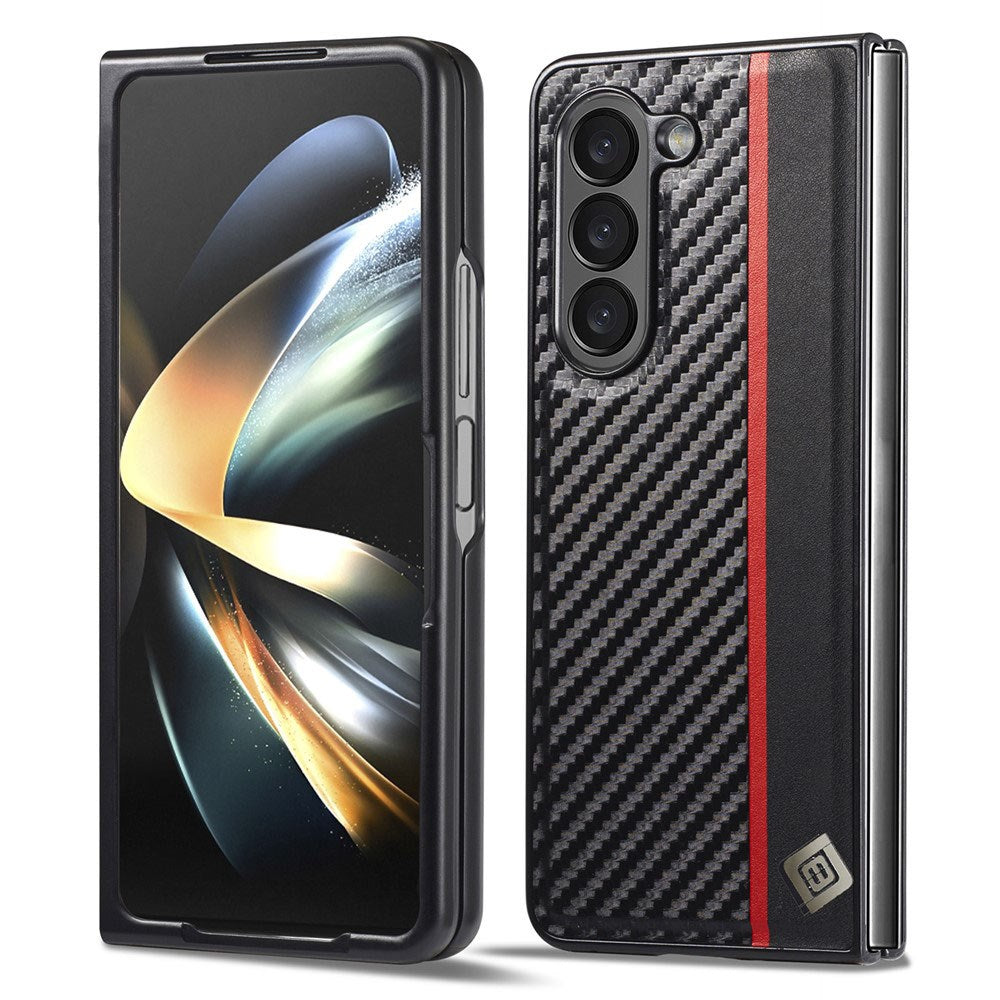 Samsung Galaxy Z Fold8 Ultra LC.IMEEKE Kunstlæder Cover m. Carbon Fiber - Sort