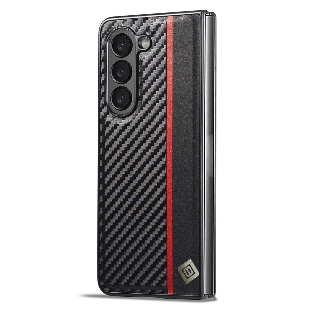 Samsung Galaxy Z Fold8 Ultra LC.IMEEKE Kunstlæder Cover m. Carbon Fiber - Sort
