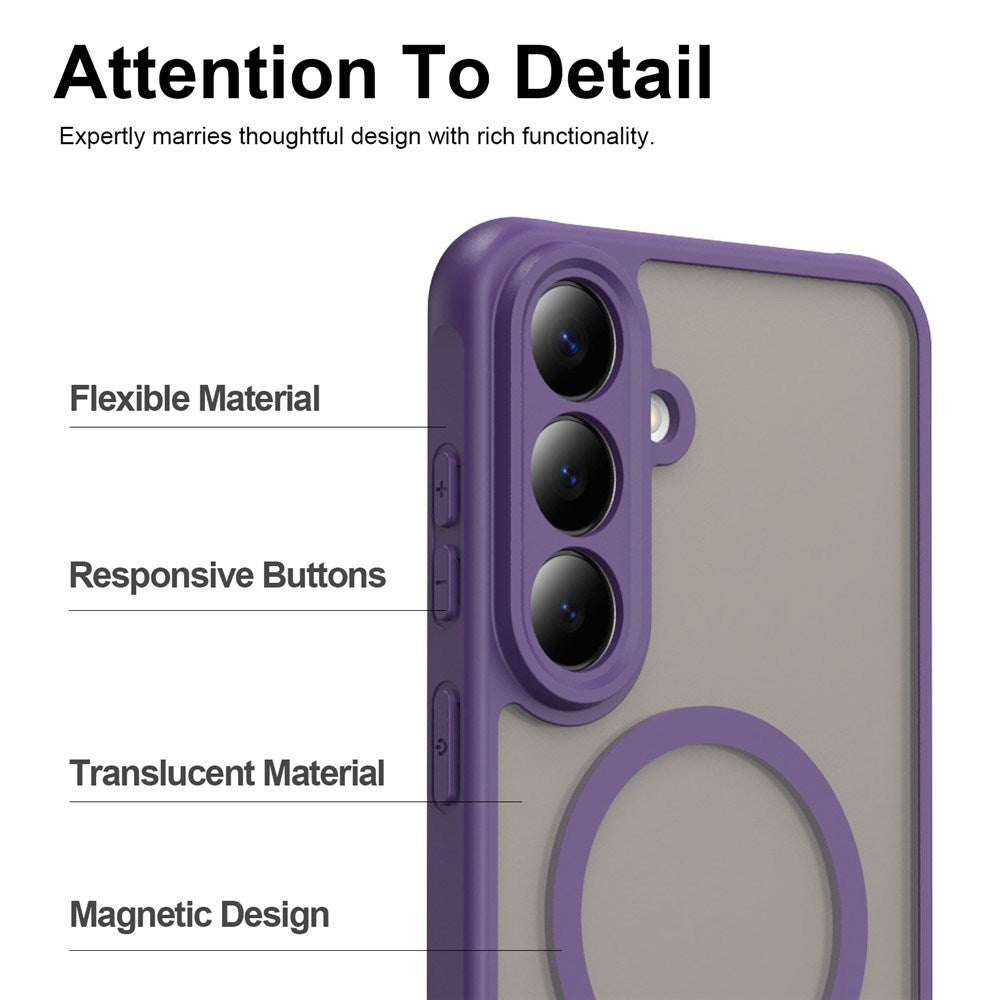 Samsung Galaxy S26 FE EIDERWOOD Mat Hybrid Cover - MagSafe Kompatibel - Gennemsigtig / Lilla