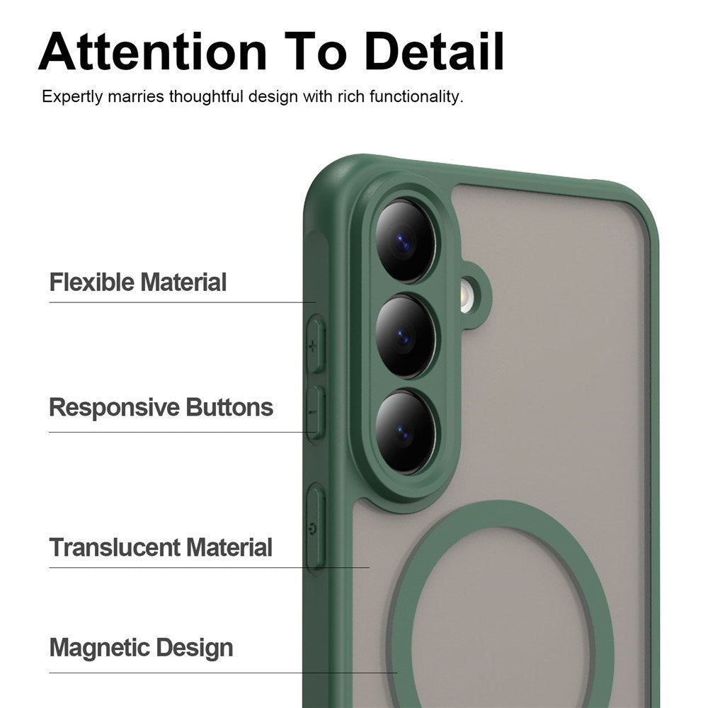 Samsung Galaxy S26 FE EIDERWOOD Mat Hybrid Cover - MagSafe Kompatibel - Gennemsigtig / Grøn