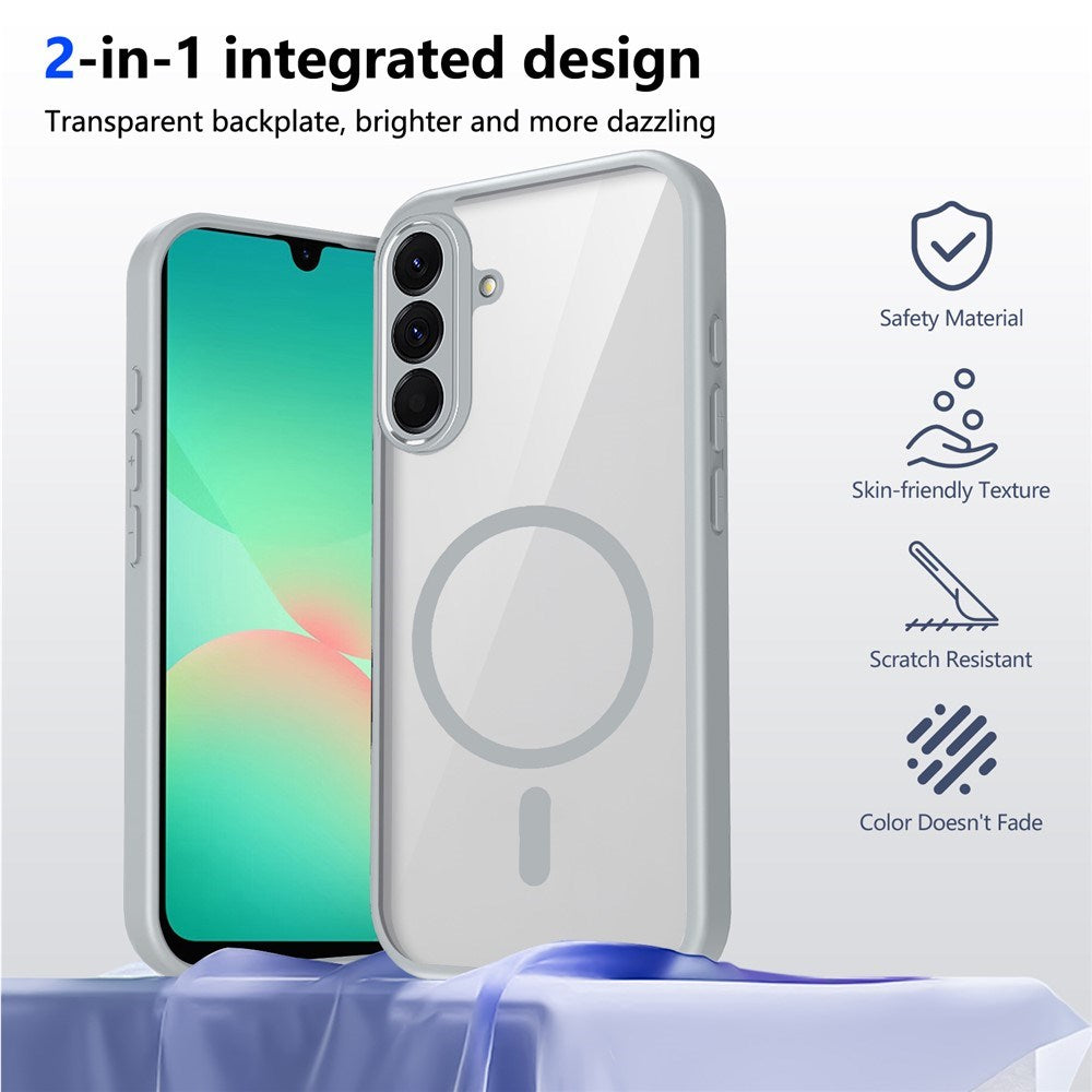 Samsung Galaxy A27 EIDERWOOD Hybrid Plast Cover - MagSafe Kompatibel - Gennemsigtig / Grå