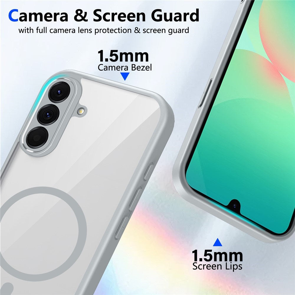 Samsung Galaxy A27 EIDERWOOD Hybrid Plast Cover - MagSafe Kompatibel - Gennemsigtig / Grå