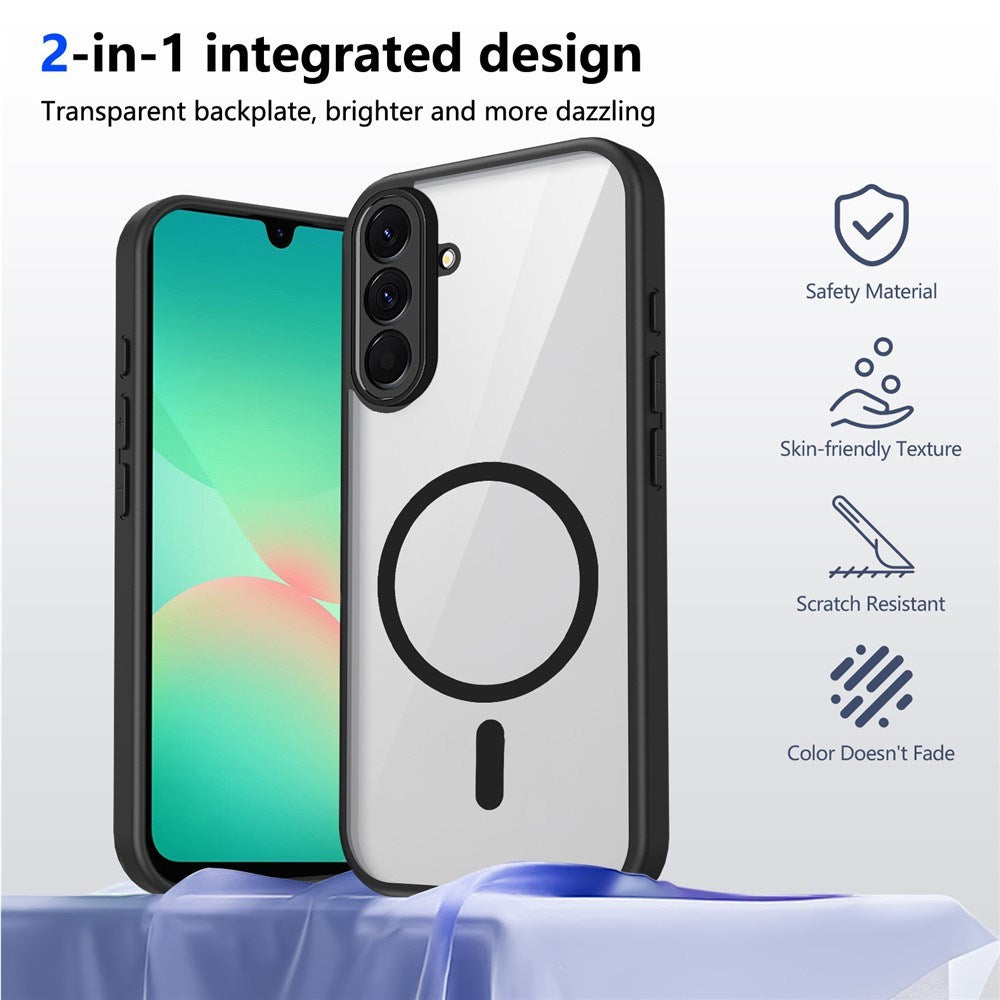 Samsung Galaxy A27 EIDERWOOD Hybrid Plast Cover - MagSafe Kompatibel - Gennemsigtig / Sort