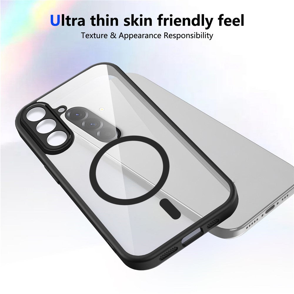 Samsung Galaxy A27 EIDERWOOD Hybrid Plast Cover - MagSafe Kompatibel - Gennemsigtig / Sort