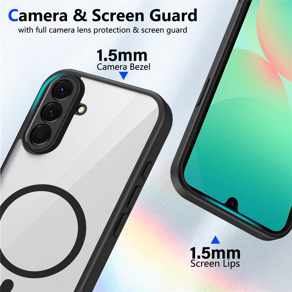 Samsung Galaxy A27 EIDERWOOD Hybrid Plast Cover - MagSafe Kompatibel - Gennemsigtig / Sort