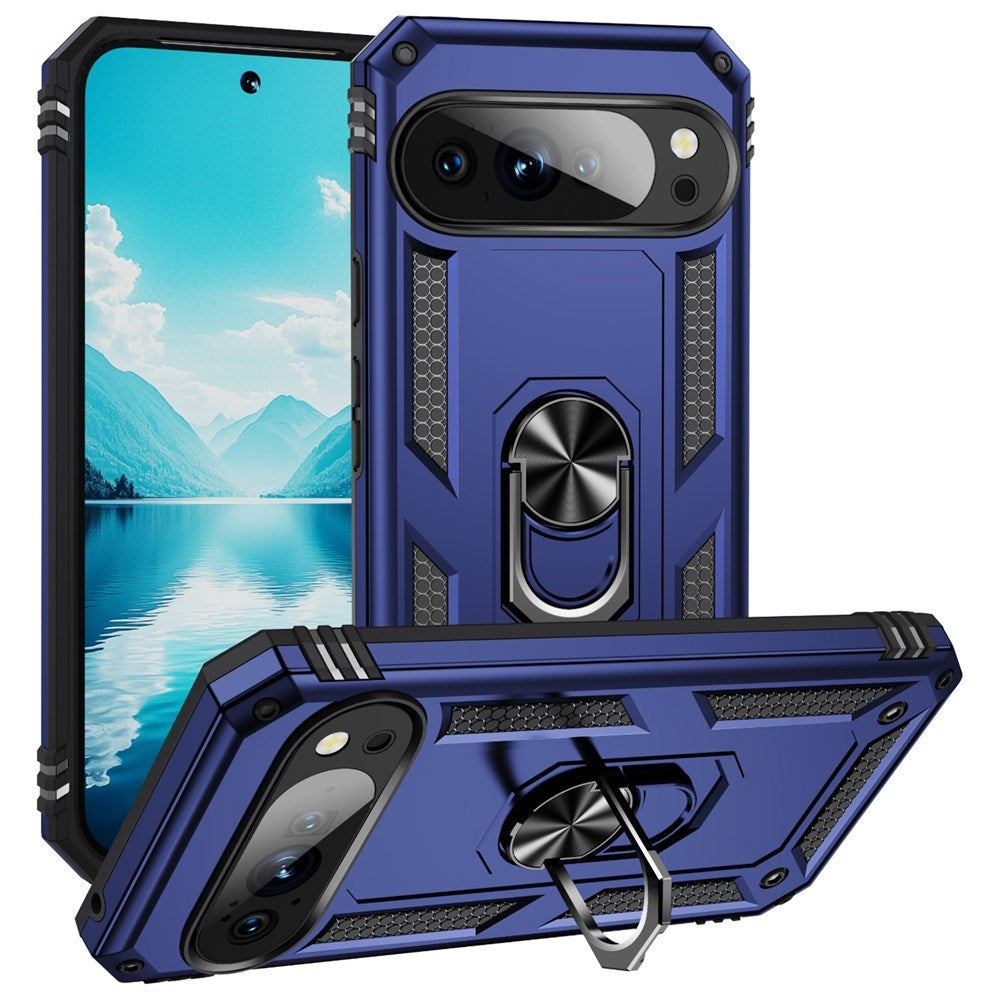 Google Pixel 11 / 11 Pro EIDERWOOD Håndværkercover m. 360 Roterbar Kickstand - Blå