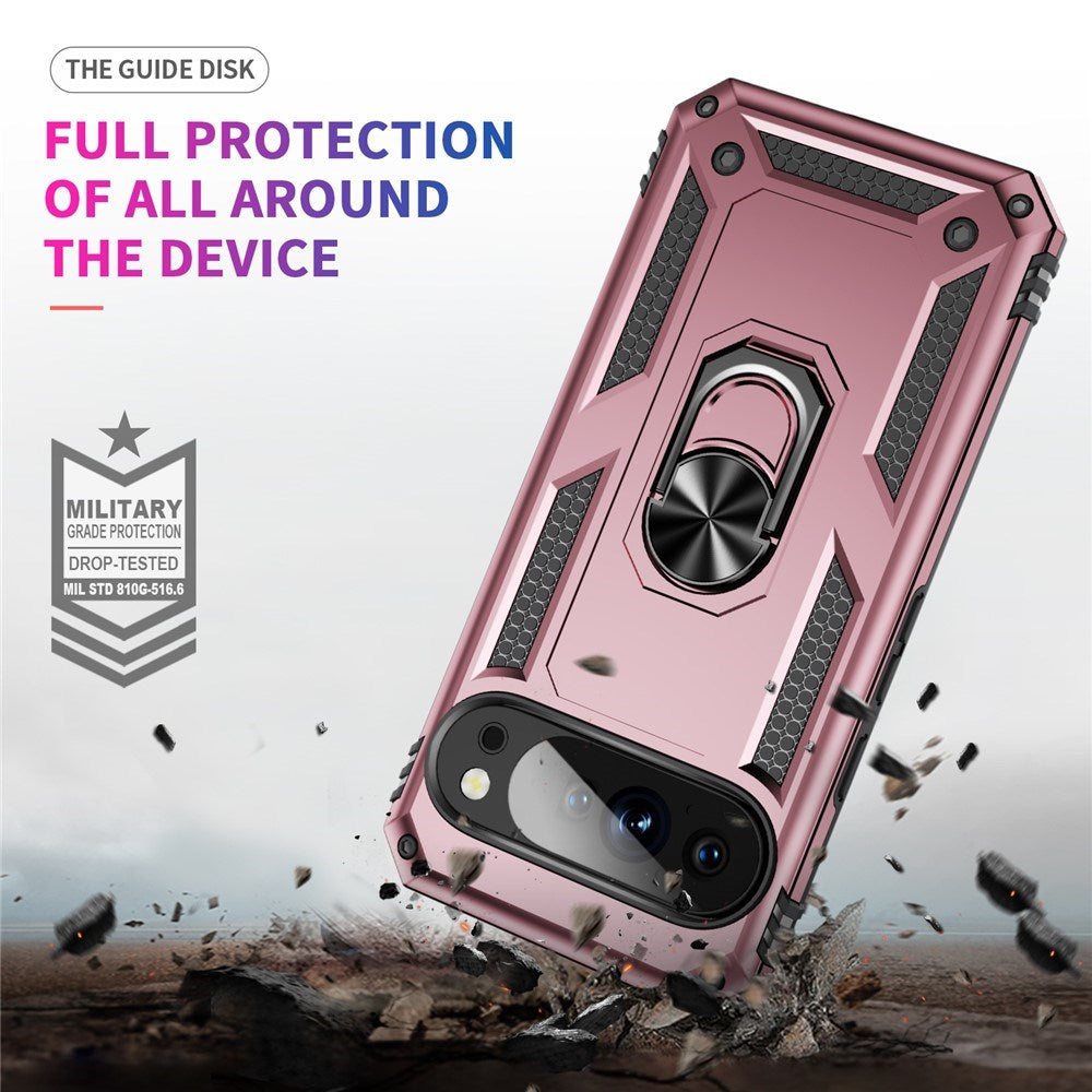 Google Pixel 11 / 11 Pro EIDERWOOD Håndværkercover m. 360 Roterbar Kickstand - Rose Gold