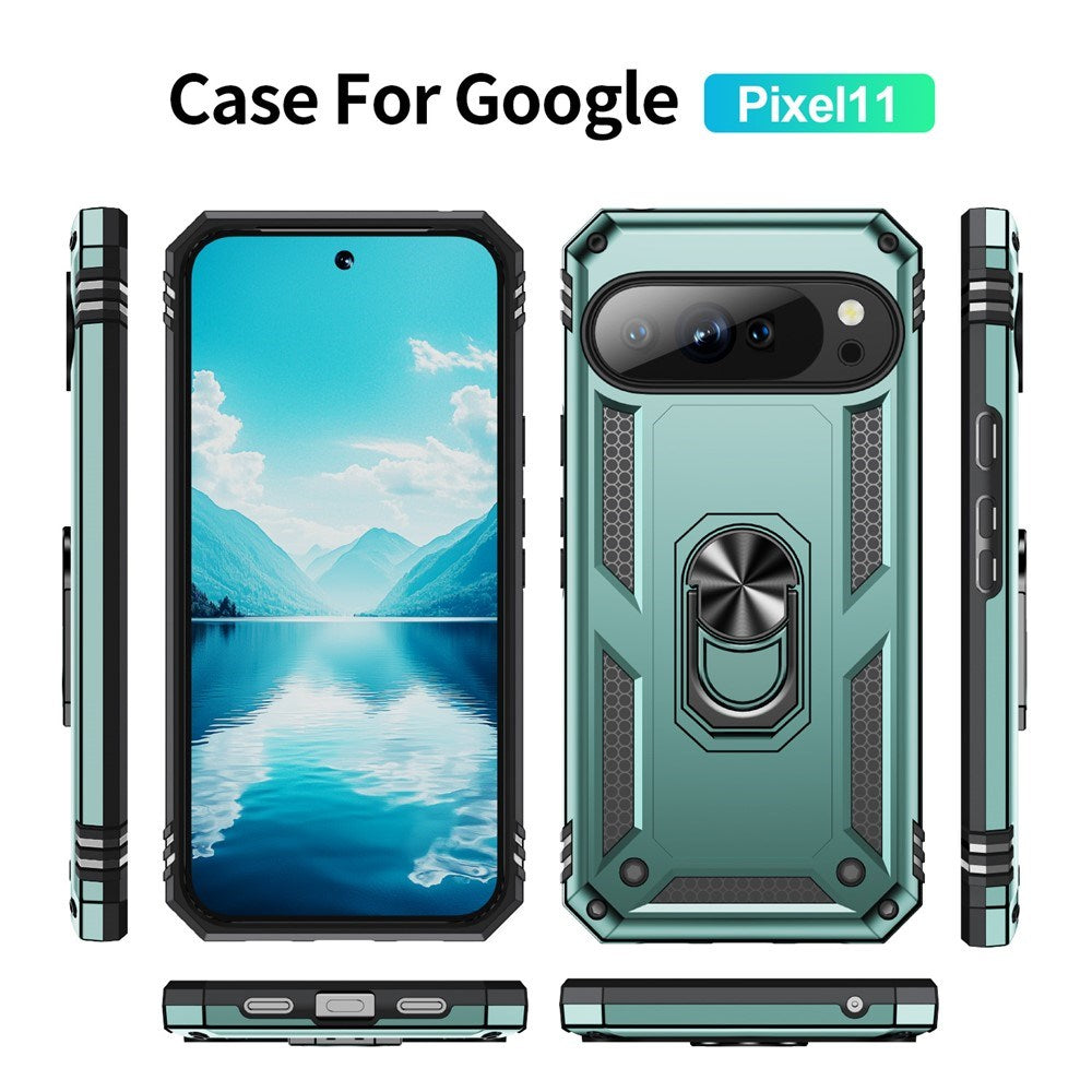 Google Pixel 11 / 11 Pro EIDERWOOD Håndværkercover m. 360 Roterbar Kickstand - Turkis