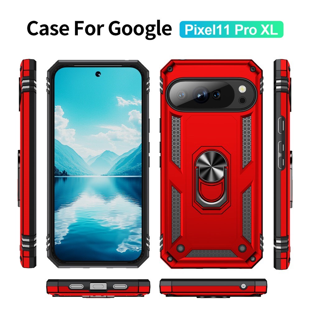 Google Pixel 11 Pro XL EIDERWOOD Håndværkercover m. 360 Roterbar Kickstand - Red