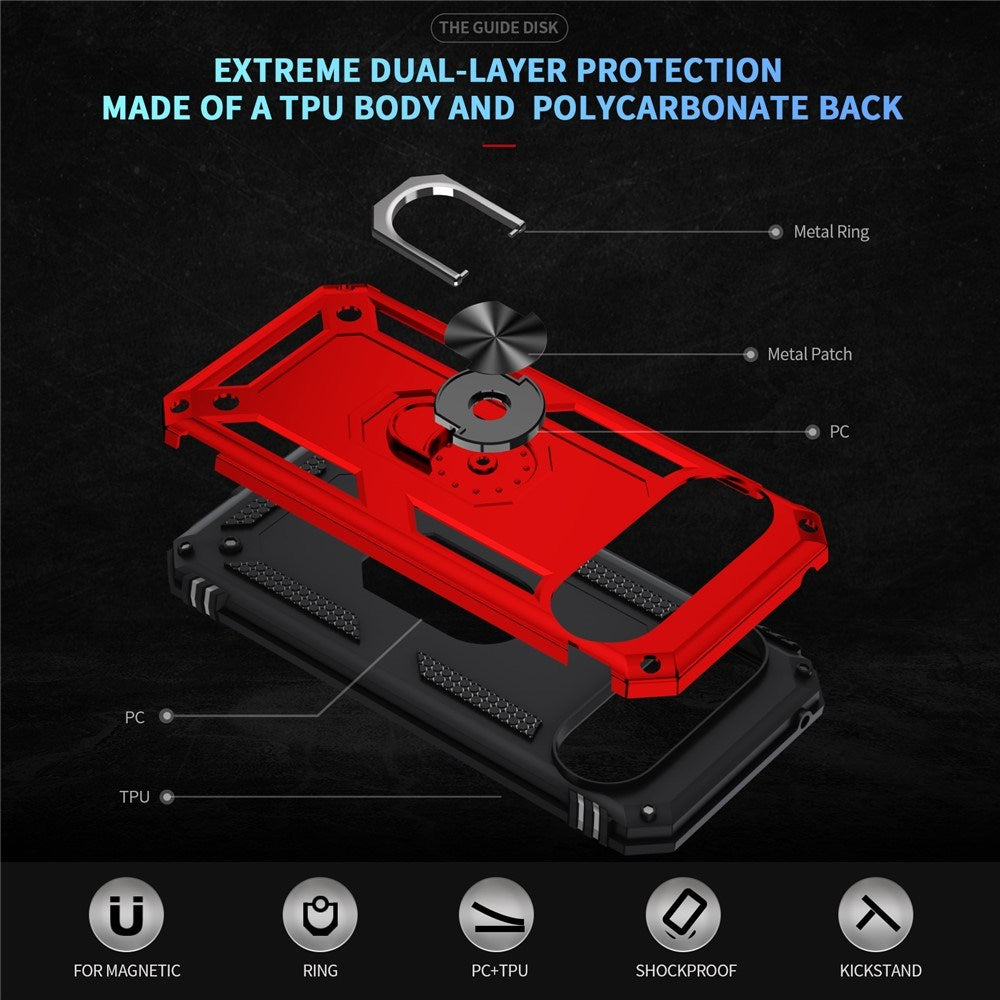 Google Pixel 11 Pro XL EIDERWOOD Håndværkercover m. 360 Roterbar Kickstand - Red