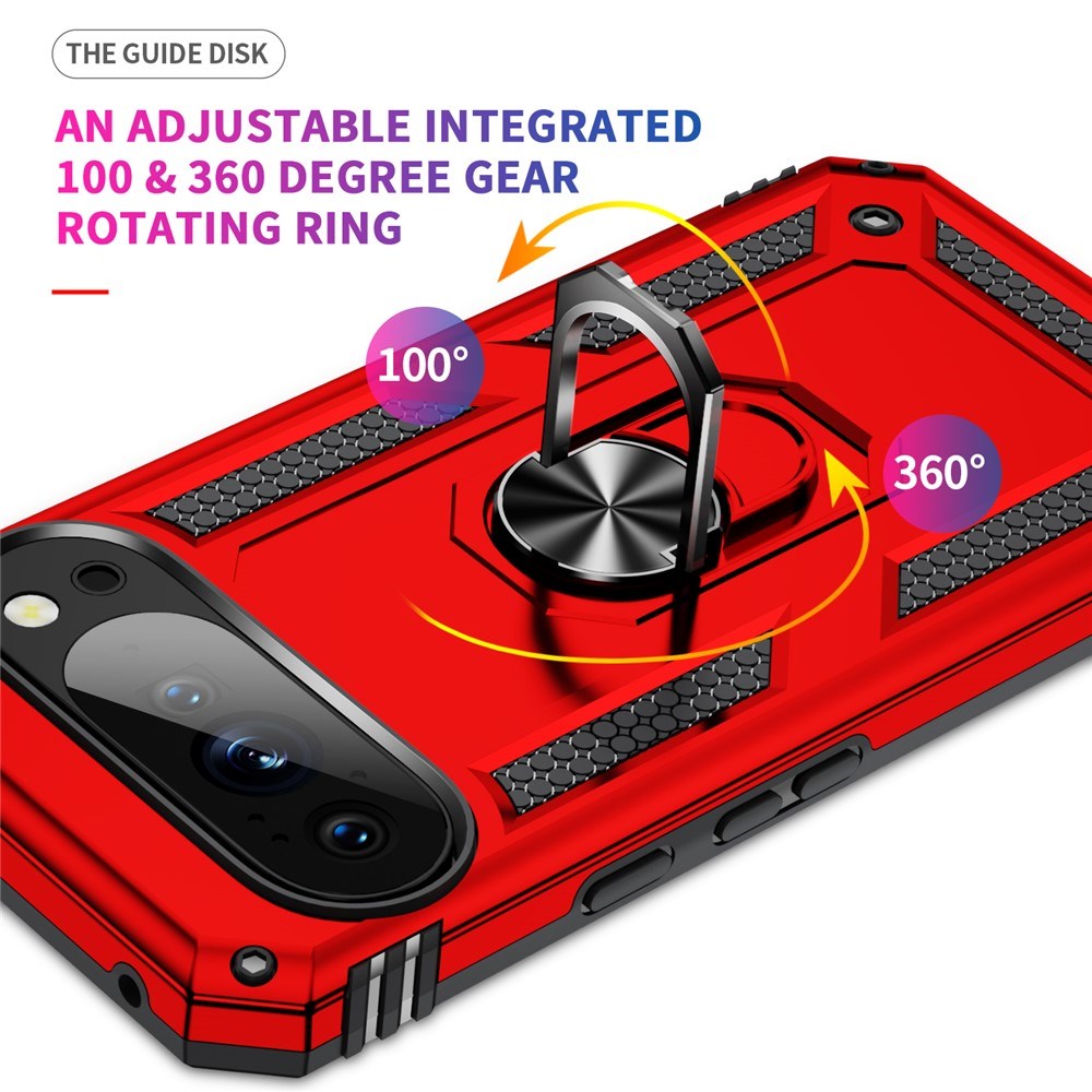 Google Pixel 11 Pro XL EIDERWOOD Håndværkercover m. 360 Roterbar Kickstand - Red